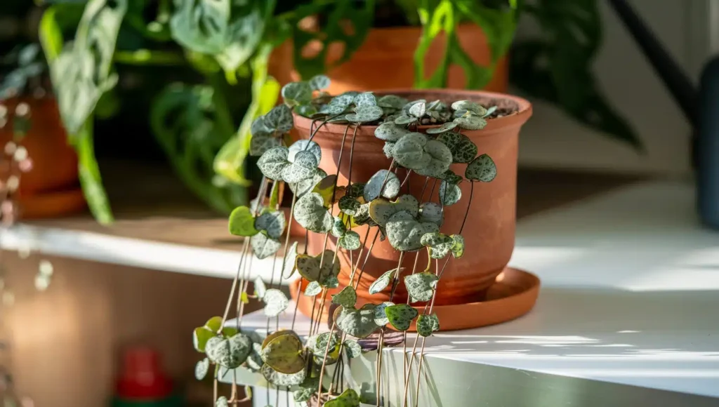 conheça a suculenta Corações Emaranhados (Ceropegia woodii) e como cultivar em casa